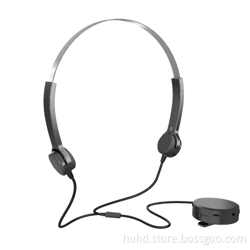2017 New Bone Conduction Hearing Aids Headphone bone conduction metal overhead headset with microphone